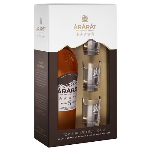 Ararat 5Y 40% + 3 panákové skleničky