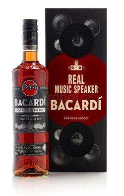 Bacardi carta negra 0,7l + MUSIC BOX